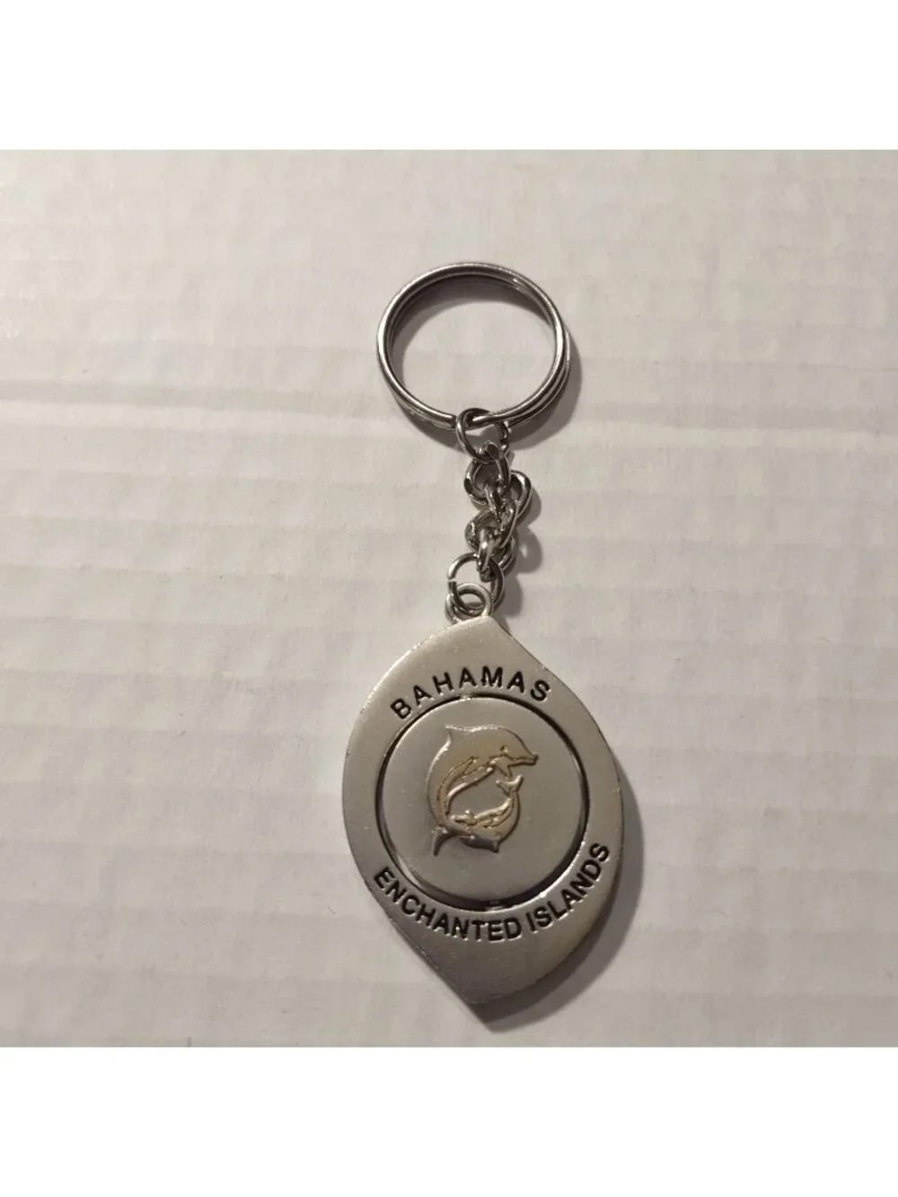 Bahamas Enchanted Islands Dolphin Design Metal Souvenir Keychain